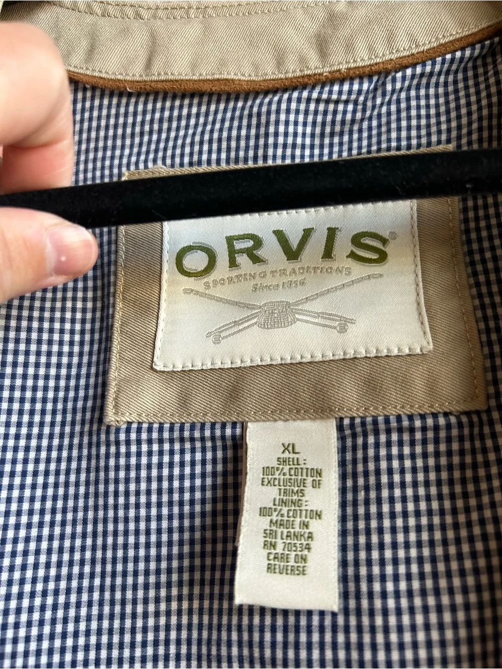 Orvis fading worn cotton